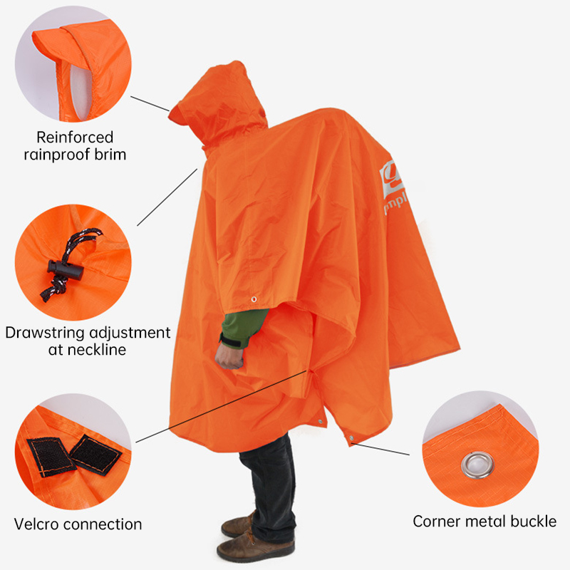 Fishing Rain Suit - Водонепроницаемый дождевик 3-в-1: легкое пончо для