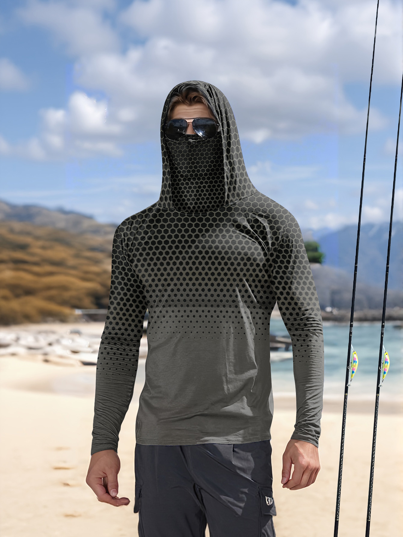 Мужская рыболовная рубашка с к – обзор и цена Fishing Hoodie
